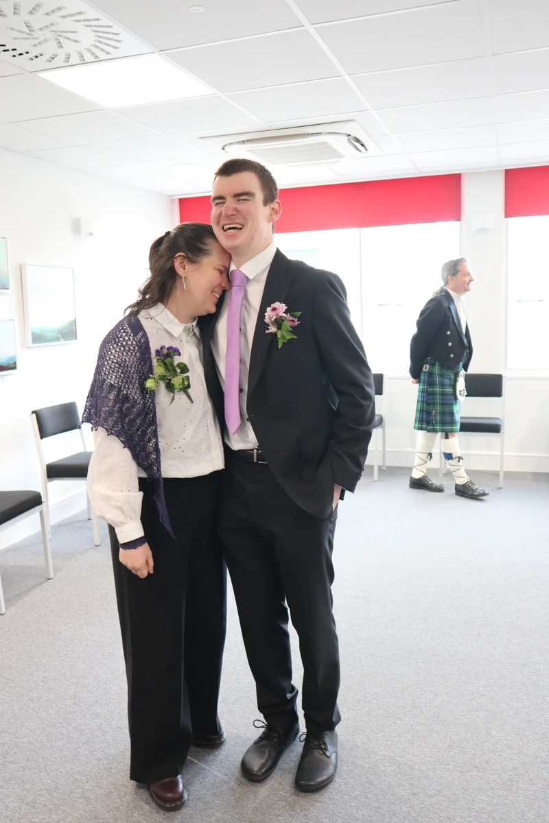 Us delighted to find people taking photos of us as soon as we arrived at the register office