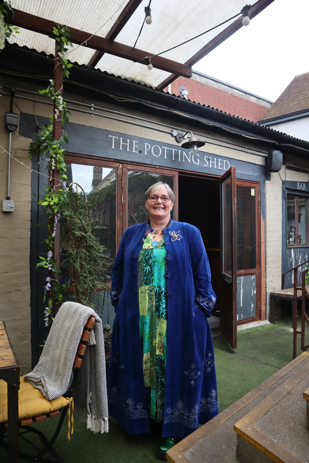 Vanessa ready to eat lunch