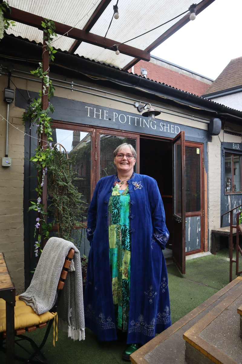 Vanessa ready to eat lunch