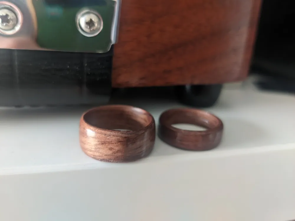 Our rings, just after we finished making them